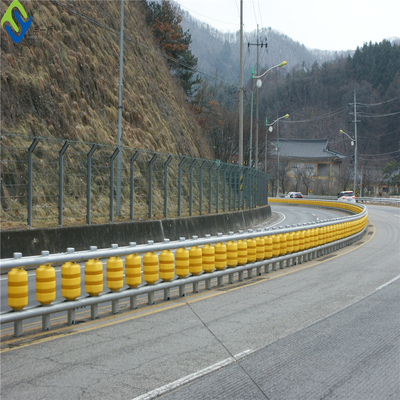 Traffic Safety ISO EVA Buckets Rolling Guardrail PU PVC Roller Barrier For Highway