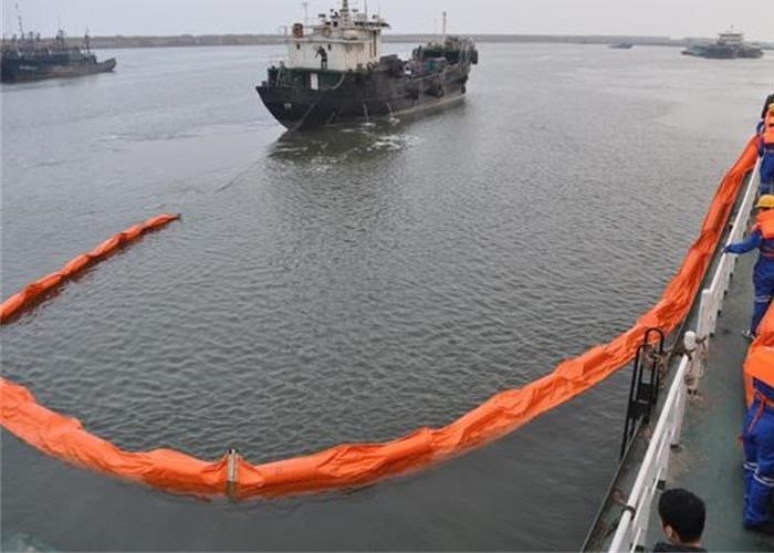 PVC Spill Containment Boom , Floating Oil Boom Working Tensile Strength