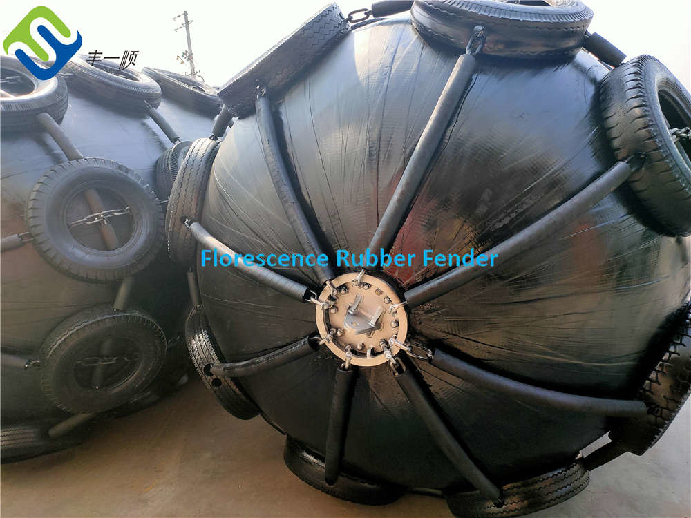 Ribbed Type Customized Size Of Inflatable Floating Marine Rubber Fender