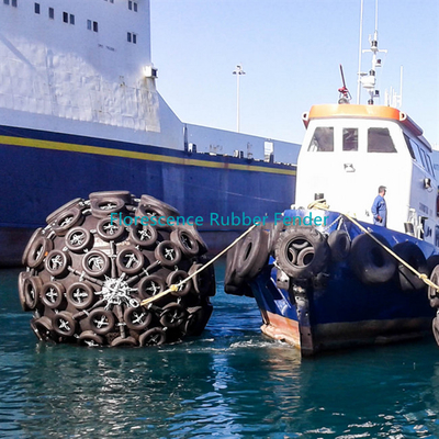 Marine Floating Pneumatic Rubber Fender With Used Tire And Chain Net