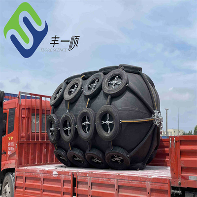 Inflate Pneumatic Rubber Fender With Chain And Tire Net Material