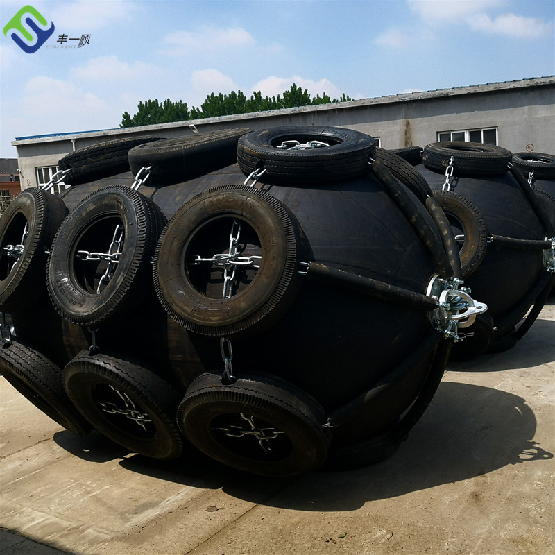 Marine Ship Dock Pneumatic Rubber Fenders With Chain And Tyres